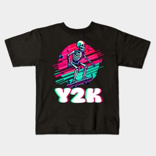 Skeleton Skateboarding Y2k Kids T-Shirt